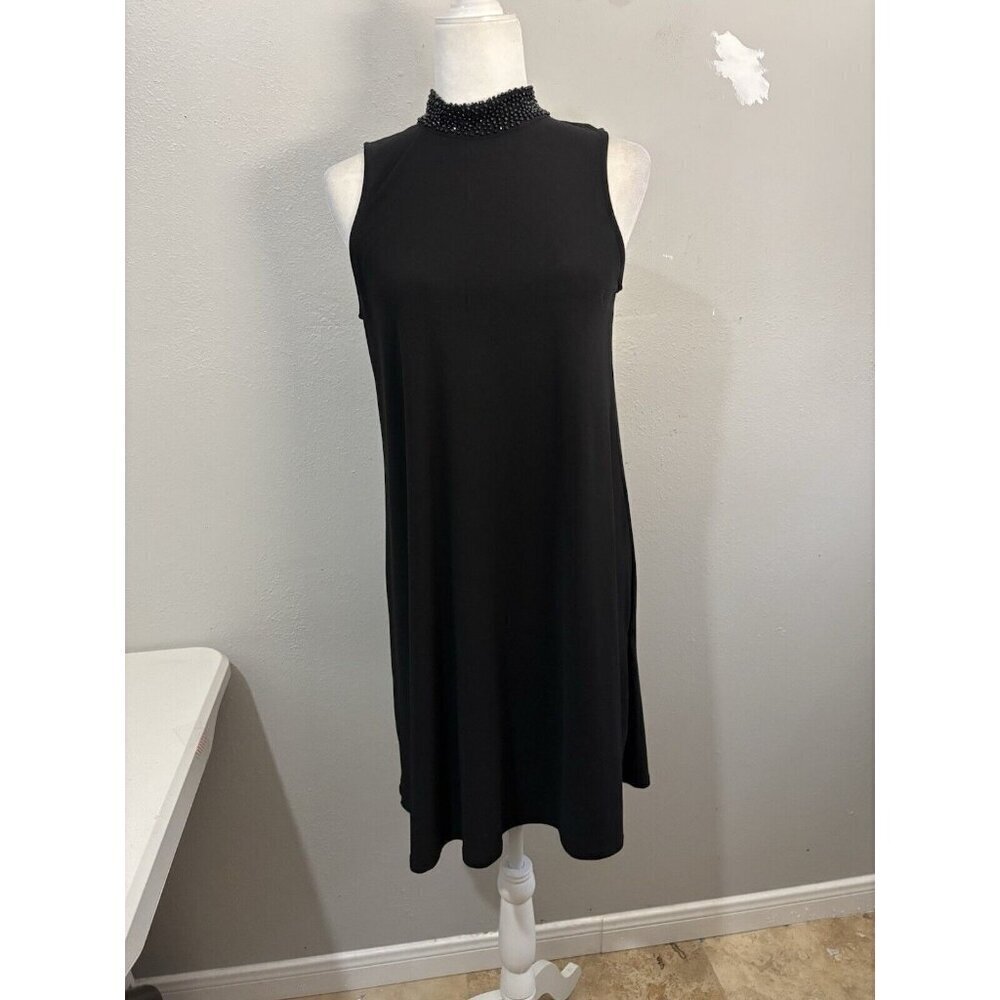Nik And Nash High Neck Embellished Short Black Dress Size Small